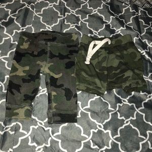 Boys camouflage pants and shorts